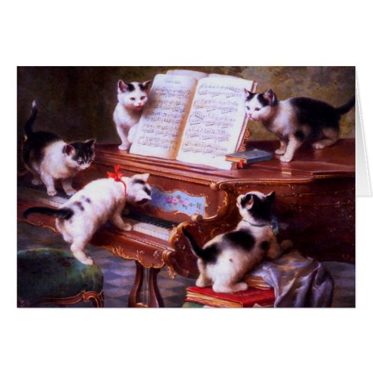 Cru - chatons au jeu sur un piano, (Devant horizontal)