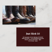 Cru de carte de visite de bottes de cowboy (Devant / Derrière)