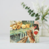 Cru de carte postale de scène de Pâques de lapins (Debout devant)