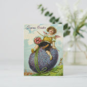 Cru de carte postale d'oeuf de pâques de roses (Debout devant)