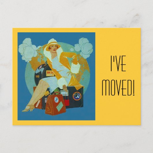 Cru de carte postale j'ai déplacé des bagages de (Devant)