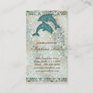 Cru de dauphin de plage de carte de visite de