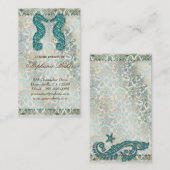 Cru d'hippocampe de plage de carte de visite de (Devant / Derrière)