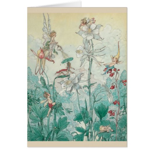 Cru - fées jouant dans un jardin, (Devant)