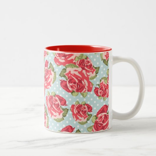 Cru floral de roses chics minables de tasse (Droit)