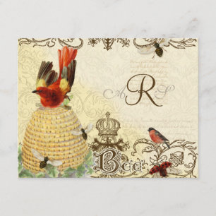 Cru heureux d'abeille - carte de réponse de RSVP