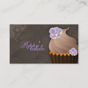 Cru pourpre Brown floral de carte de visite de