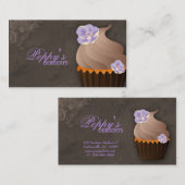 Cru pourpre Brown floral de carte de visite de (Devant / Derrière)
