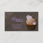 Cru pourpre Brown floral de carte de visite de (Dos)