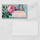 Cru rose et carte de visite de papillon (Devant / Derrière)