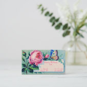 Cru rose et carte de visite de papillon (Debout devant)