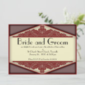 Cru rose sombre, invitation 5,5 x 7,5 l'épousant (Debout devant)