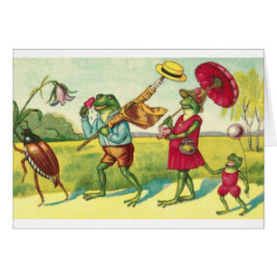 Cru - sortie d'été de famille de grenouille,