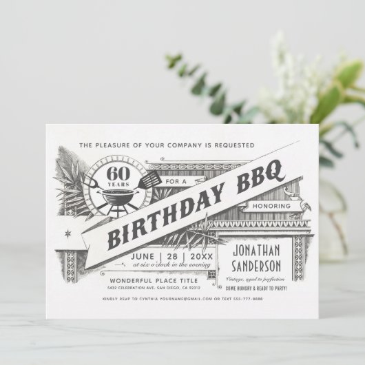 Cru suprême des invitations | de BBQ (Debout devant)