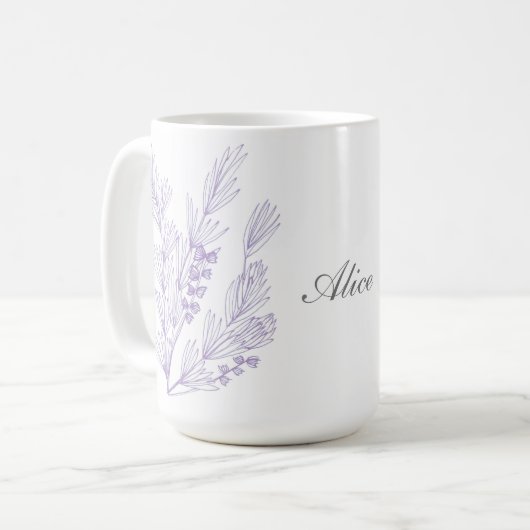 Cru, tasse appelée élégante, florale, (Devant gauche)