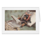 Cru - teckel sur le divan, (Devant horizontal)