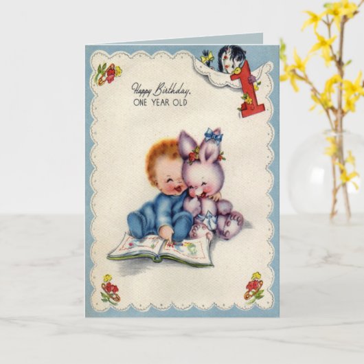 Cru une carte d'anniversaire an de garçon (Fleur jaune)