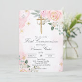 Crucifix first communion Invitation (Debout devant)