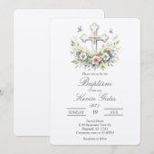Crucifix  invitation de baptême (Devant / Derrière)