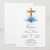 Crucifix  invitation de baptême (Devant / Derrière)