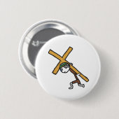 Crucifix Ronde Button 5,7 Cm (Voorkant /achterkant)