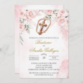 Crucifix Spaanse doop uitnodiging (Voorkant / Achterkant)