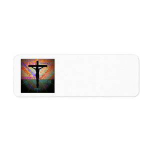 Crucifix/Words Adresetiketten Etiket
