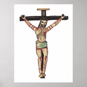 Crucifixatie Jezus Christus Waterverf kunst Poster