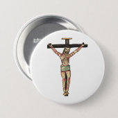 Crucifixatie Jezus Christus Waterverf kunst Ronde Button 7,6 Cm (Voorkant /achterkant)