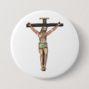 Crucifixatie Jezus Christus Waterverf kunst Ronde Button 7,6 Cm