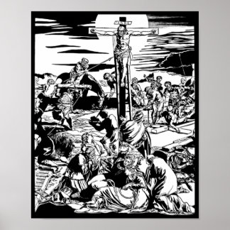 Crucifixatie van Jezus Christus Kunstafdrukken! Poster