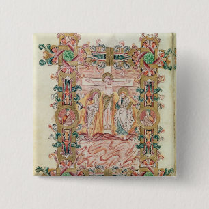Crucifixatie Vierkante Button 5,1 Cm