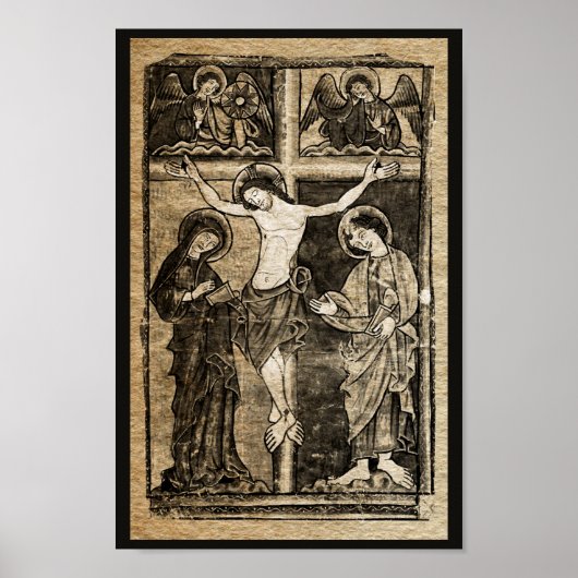 Crucifixion du Christ à Sepia | Poster (Devant)