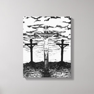Crucifixion Illustratie door Amanda Diehl Canvas Afdruk