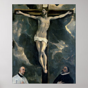 Crucifixion met Two Donors, c.1580 (olie op ca. Poster