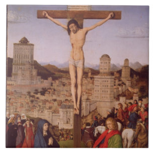 Crucifixion (olie op het paneel) tegeltje
