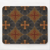 Cruciform Geometric Pattern Blue en Red Muismat (Voorkant)