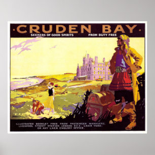Cruden Bay-dorpvelden, Schotland, vintage-reizen Poster
