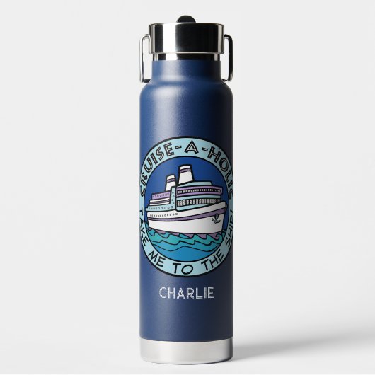 Cruise-A-Holic douanenaam Waterfles (Voorkant)