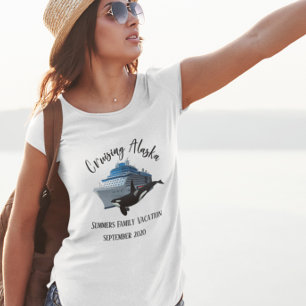 Cruise Alaska Schip Orca Aangepaste Gezinstrip T-shirt