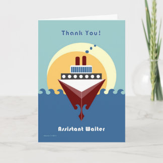 Cruise - Assistent Waiter - Hartelijk dank Bedankkaart