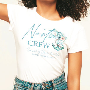Cruise Bachelorette gepersonaliseerde Nauti Crew T-shirt