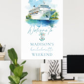 Cruise Bachelorette Party Custom Waterverf Boat Poster (Thuiskantoor)