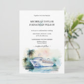 Cruise Bestemming Bruiloft Palm Trees Strand Kaart (Staand voorkant)