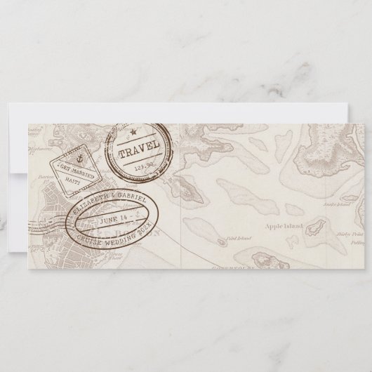 Cruise Boarding Pass Avontuur bruiloft uitnodiging (Achterkant)