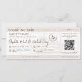 Cruise Boarding Pass Avontuur bruiloft uitnodiging (Voorkant)