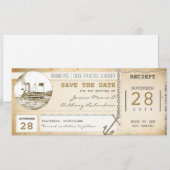 Cruise boarding pass tickets voor Save the Date (Voorkant / Achterkant)