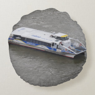 Cruise Boat op Thames Round Pillow Rond Kussen