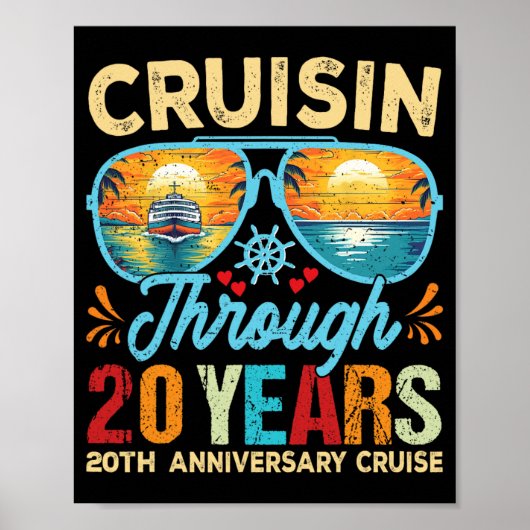 Cruise door 20 jaar 20e bruiloft Jubileum Poster (Voorkant)