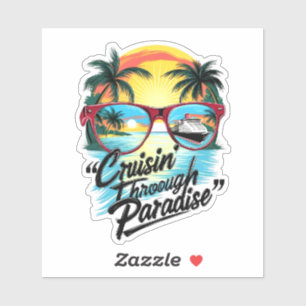 Cruise door het paradijs: tropische ontsnappingsvi sticker